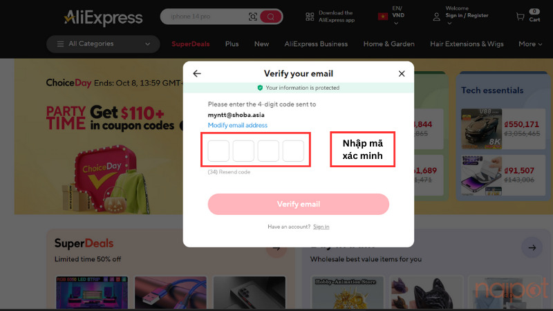 Nhập mã xác minh Nhập mã xác minh