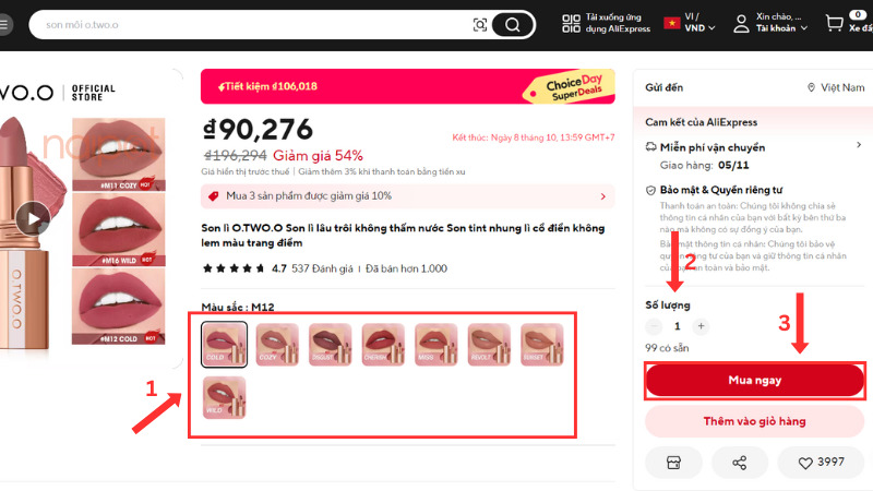 Lựa chọn thông số và chọn mua ngay Lựa chọn thông số và chọn mua ngay