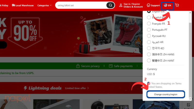 Chọn Quốc gia/Khu vực