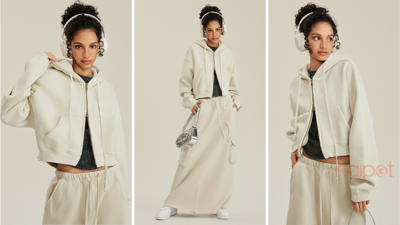 Áo hoodie nữ croptop Áo hoodie nữ croptop