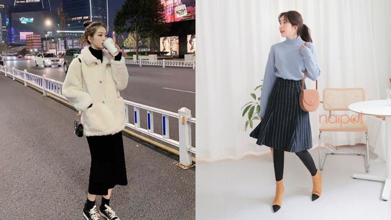 Phối đồ mùa đông với áo len cổ lọ Phối đồ mùa đông với áo len cổ lọ