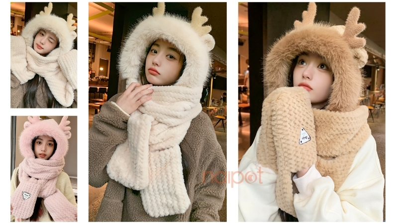 Khăn choàng cổ kèm mũ