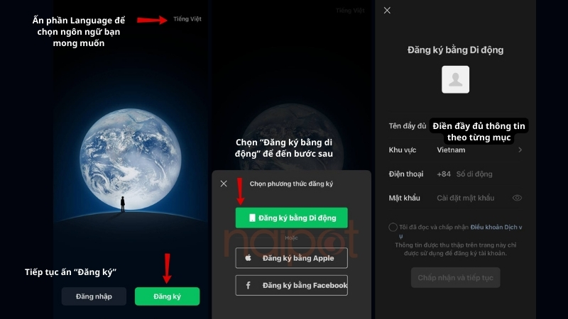 Sử dụng số điện thoại để đăng ký tài khoản WeChat