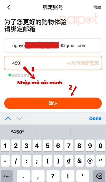 Nhập mã xác minh