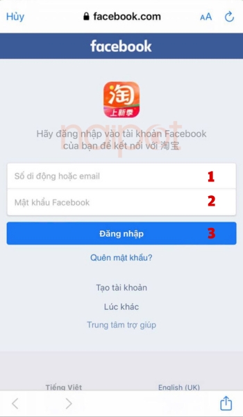 Đăng nhập Facebook
