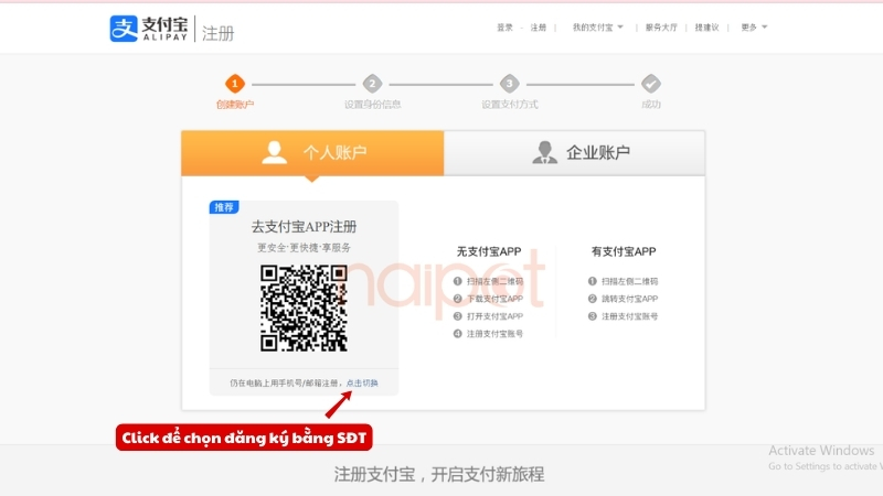 Click mục chuyển đổi đăng ký bằng SĐT Click mục chuyển đổi đăng ký bằng SĐT
