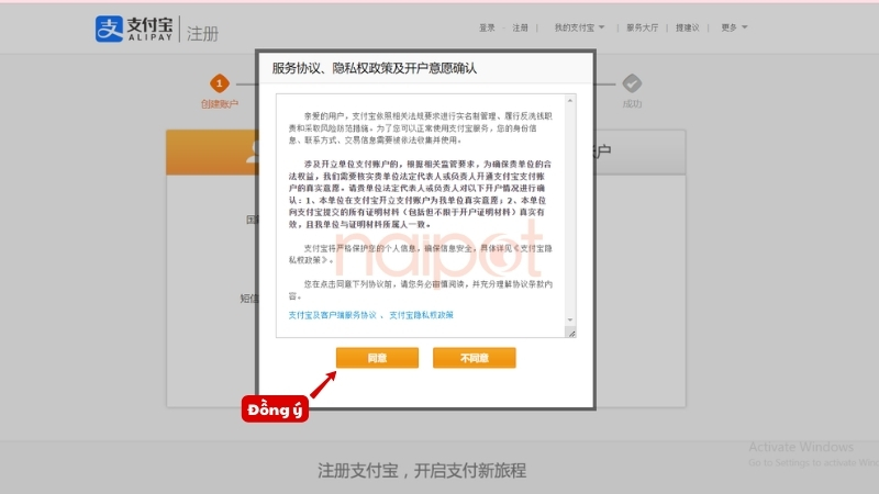 Click chọn "đồng ý" Click chọn "đồng ý"