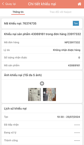 Đăng tải hình ảnh tạo khiếu nại Shop Trung Quốc thành công Đăng tải hình ảnh tạo khiếu nại Shop Trung Quốc thành công