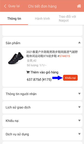 Chọn sản phẩm cần tạo khiếu nại shop Trung Quốc Chọn sản phẩm cần tạo khiếu nại shop Trung Quốc