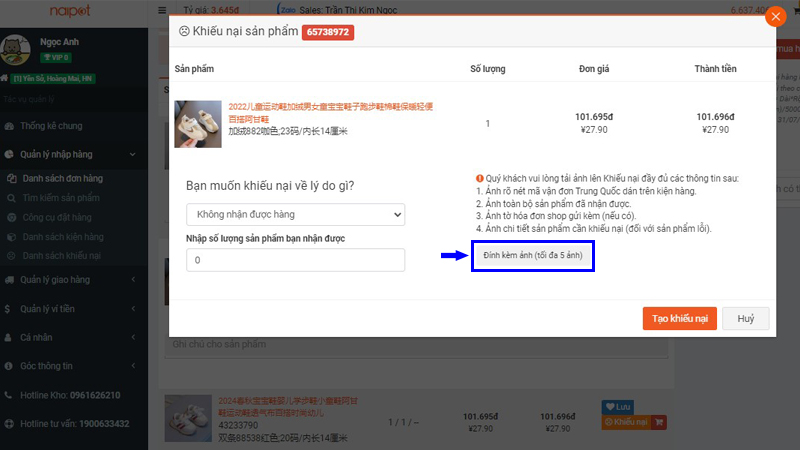 Đăng tải hình ảnh tạo khiếu nại shop Trung Quốc Đăng tải hình ảnh tạo khiếu nại shop Trung Quốc