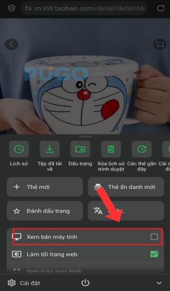 Chuyển trang sang dạng máy tính Chuyển trang sang dạng máy tính
