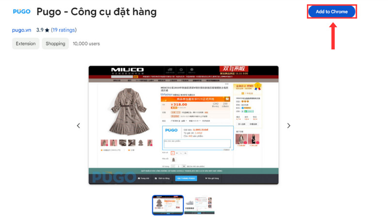 Thêm tiện ích Công cụ đặt hàng Pugo Thêm tiện ích Công cụ đặt hàng Pugo