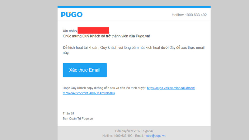 Xác thực email Xác thực email