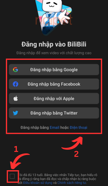 Đồng ý với điều khoản chính sách và chọn phương thức đăng nhập Đồng ý với điều khoản chính sách và chọn phương thức đăng nhập