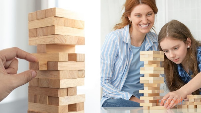 Đồ chơi rút gỗ Jenga đơn sắc Đồ chơi rút gỗ Jenga đơn sắc