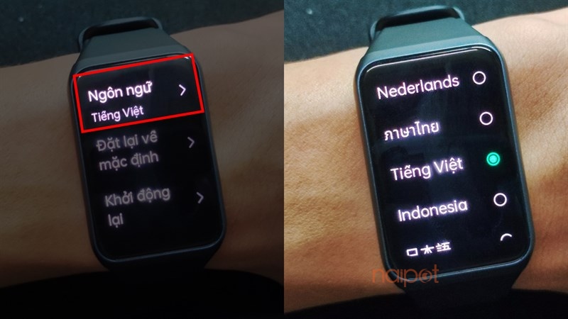 Tùy chỉnh ngôn ngữ trên đồng hồ thông minh