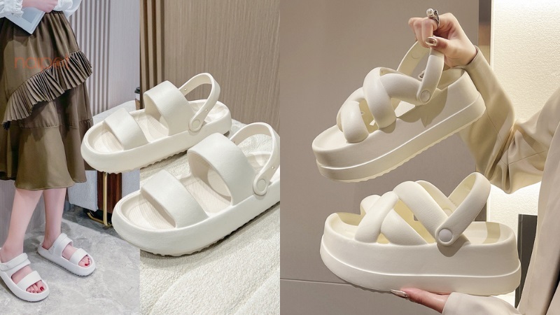 Dép bánh mì Trung Quốc dáng quai hậu