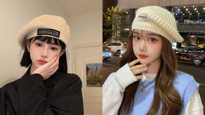 Mũ len nữ Trung Quốc beret Mũ len nữ Trung Quốc beret