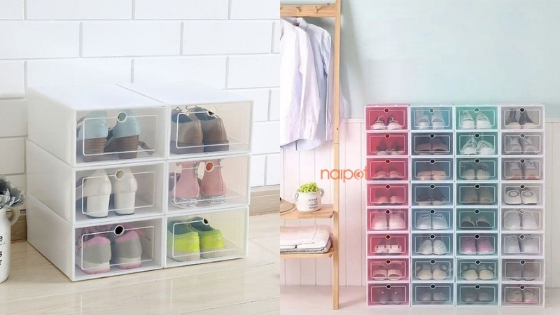 Hộp nhựa trong suốt bảo quản giày Hộp nhựa trong suốt bảo quản giày