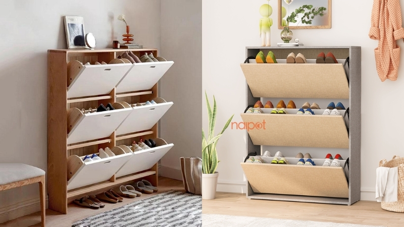 Tủ giày cửa lật và tủ kéo tiện lợi Tủ giày cửa lật và tủ kéo tiện lợi