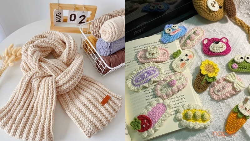 Phụ kiện thời trang len handmade Phụ kiện thời trang len handmade