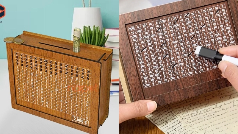 Hộp gỗ có bảng theo dõi 