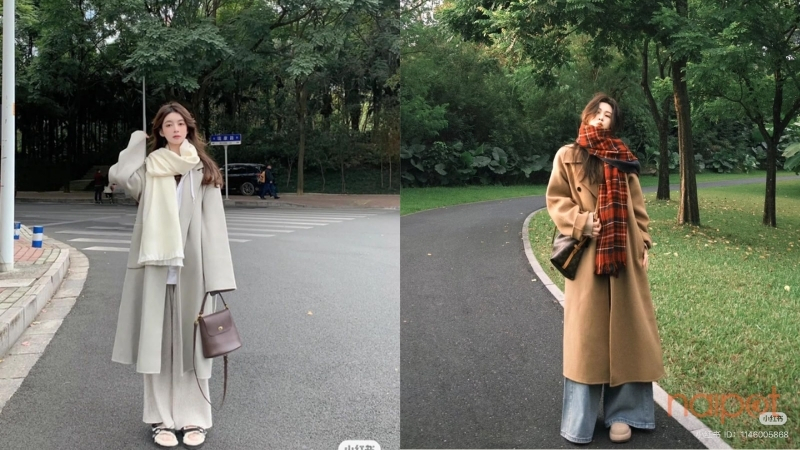 Mix cùng áo khoác măng tô với khăn quàng cổ Trung Quốc Mix cùng áo khoác măng tô với khăn quàng cổ Trung Quốc