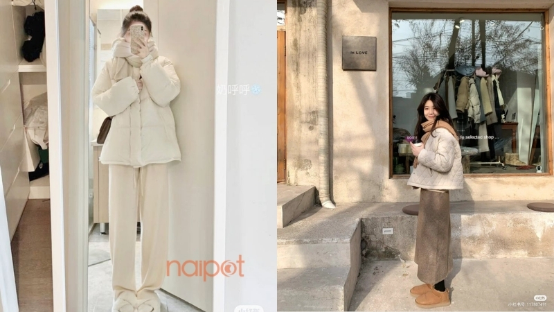 Kết hợp khăn quàng cổ Trung Quốc cùng áo phao Kết hợp khăn quàng cổ Trung Quốc cùng áo phao