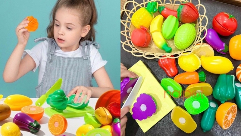 Lợi ích giáo dục khi trẻ chơi bộ đồ chơi nhà bếp cắt rau củ 