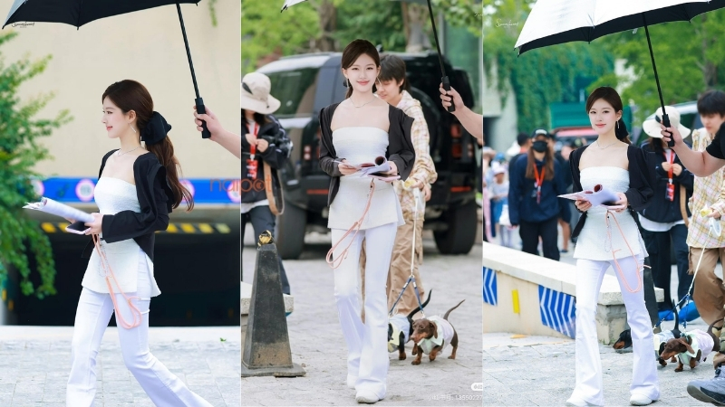 Áo quây vạt dài mix cùng quần ống loe Áo quây vạt dài mix cùng quần ống loe