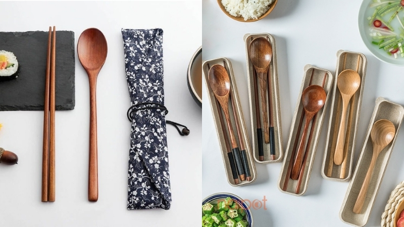 Bộ muỗng đũa Trung Quốc bằng gỗ Bộ muỗng đũa Trung Quốc bằng gỗ