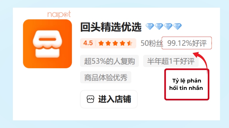 Đánh giá shop uy tín trên Taobao qua tỷ lệ phản hồi tin nhắn Đánh giá shop uy tín trên Taobao qua tỷ lệ phản hồi tin nhắn