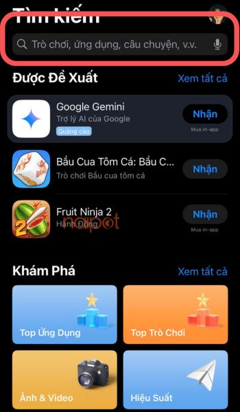 Mở App Store Mở App Store
