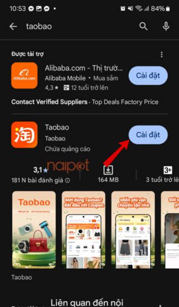 Cài đặt Taobao về điện thoại Cài đặt Taobao về điện thoại
