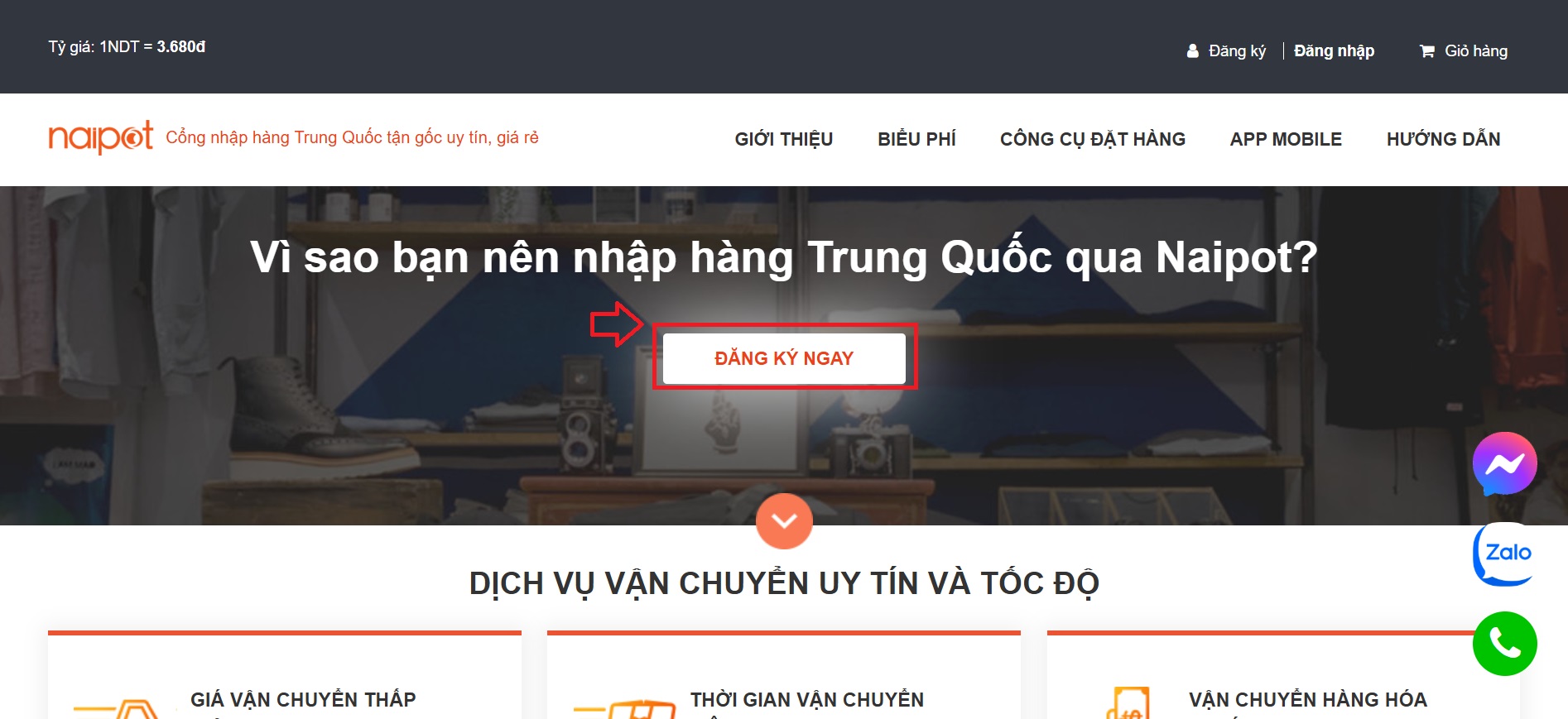 Đăng ký tài khoản Naipot 