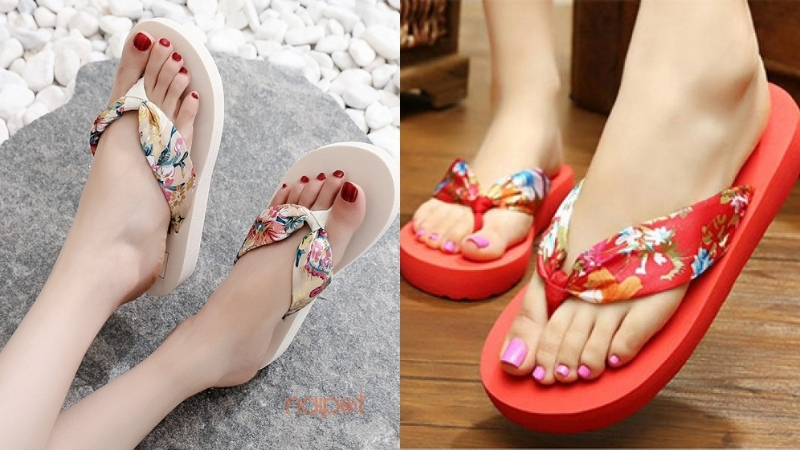 Dép xỏ ngón Trung Quốc quai lụa  Dép xỏ ngón Trung Quốc quai lụa