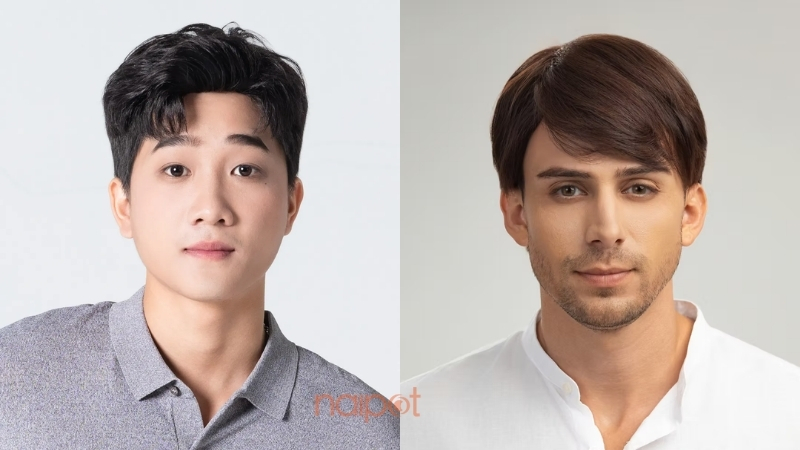 Tóc giả nam Trung Quốc từ tóc thật 