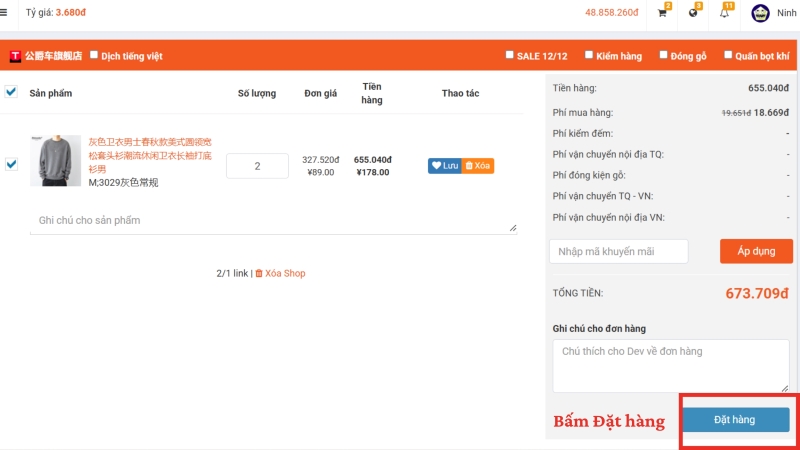 Kiểm tra thông tin và đặt hàng Kiểm tra thông tin và đặt hàng