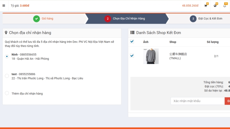 Chọn địa chỉ giao hàng Chọn địa chỉ giao hàng
