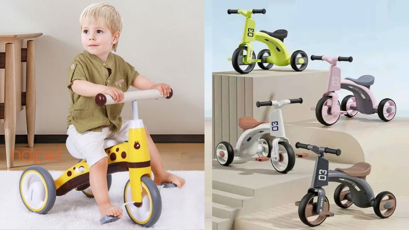 Xe chòi chân Trung Quốc cho bé 3 bánh có bàn đạp 