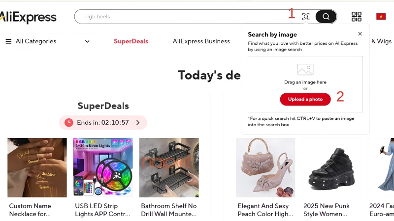 Tìm nguồn hàng AliExpress bằng hình ảnh Tìm nguồn hàng AliExpress bằng hình ảnh