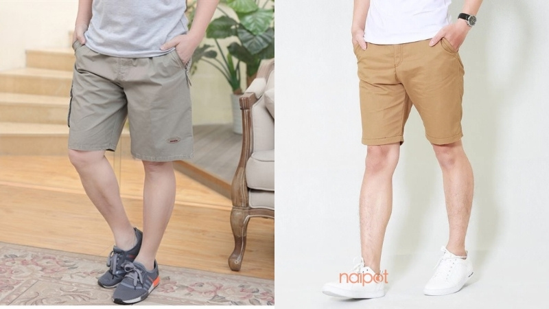 Quần short nam Trung Quốc kaki Quần short nam Trung Quốc kaki