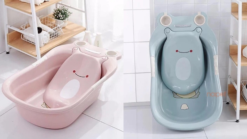 Chậu tắm cho bé Trung Quốc có giá đỡ hoặc ghế nằm