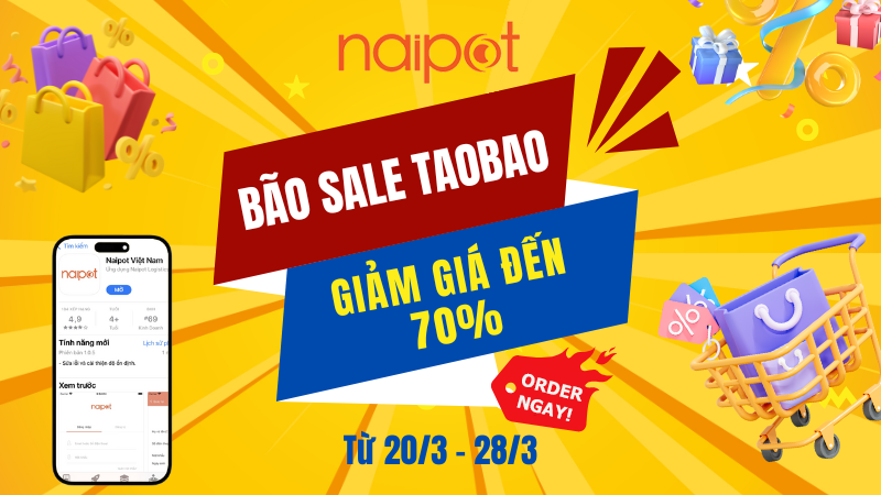Bão sale Taobao – Giảm đến 70% kèm voucher khủng, săn ngay! Bão sale Taobao – Giảm đến 70% kèm voucher khủng, săn ngay!