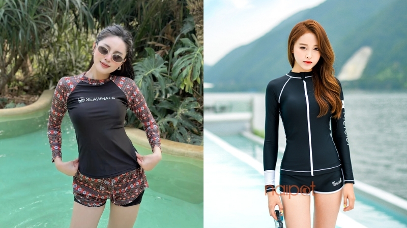 Đồ bơi nữ Trung Quốc tay dài chống nắng 