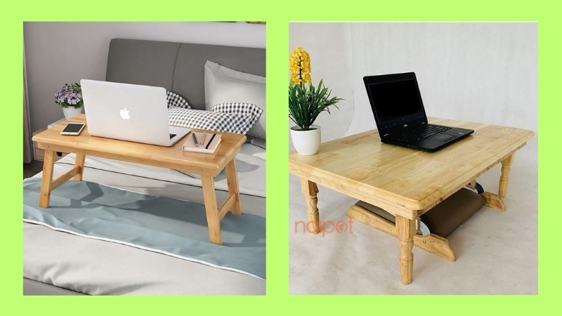 Bàn học gấp gọn Trung Quốc chân gỗ 