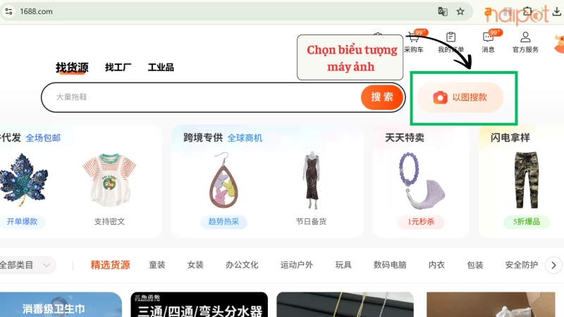 Bấm vào biểu tượng máy ảnh 