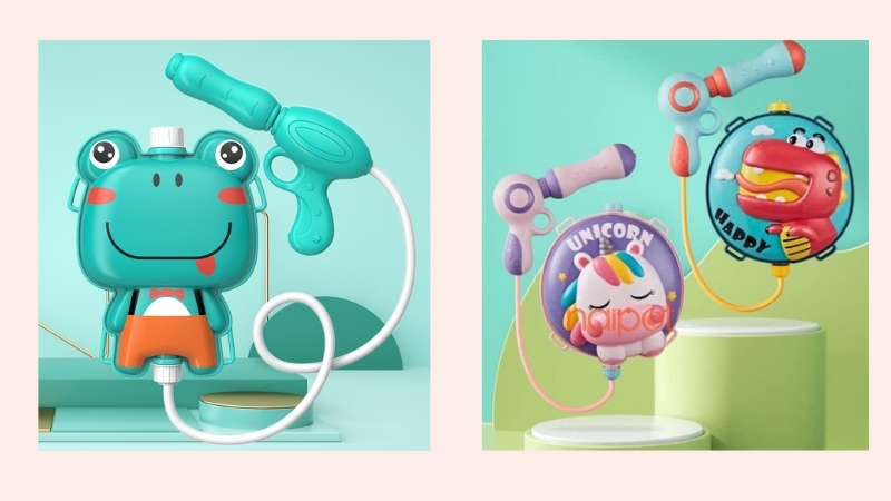 Súng nước đồ chơi Trung Quốc kèm balo chứa nước