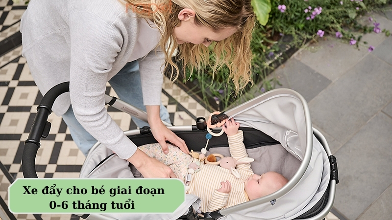Xe đẩy cho bé giai đoạn từ 0-6 tháng tuổi 