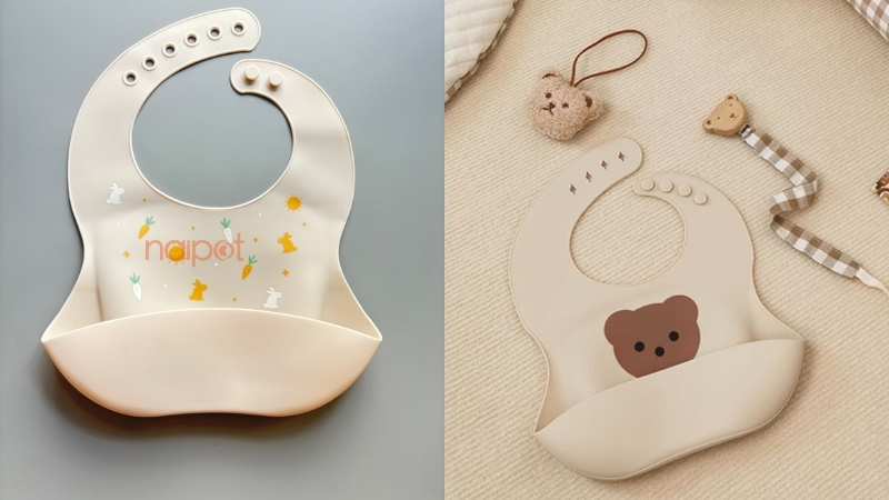 Yếm ăn dặm cho bé Trung Quốc có máng 